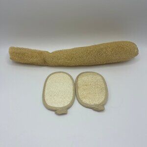 Natural Loofah Dishcloth, Whole Loofah, with 2 Free Exfoliating Bath Tools